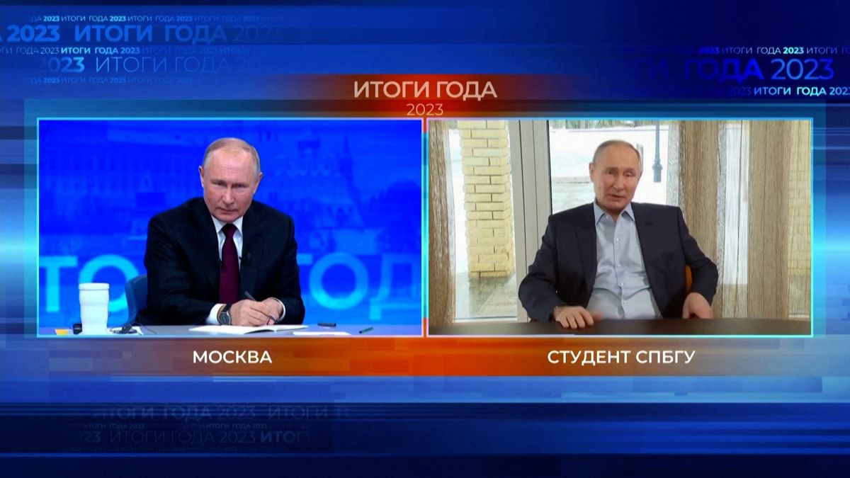 Putinův digitální dvojník se ruského prezidenta na tiskové konferenci ptal na skutečné dvojníky